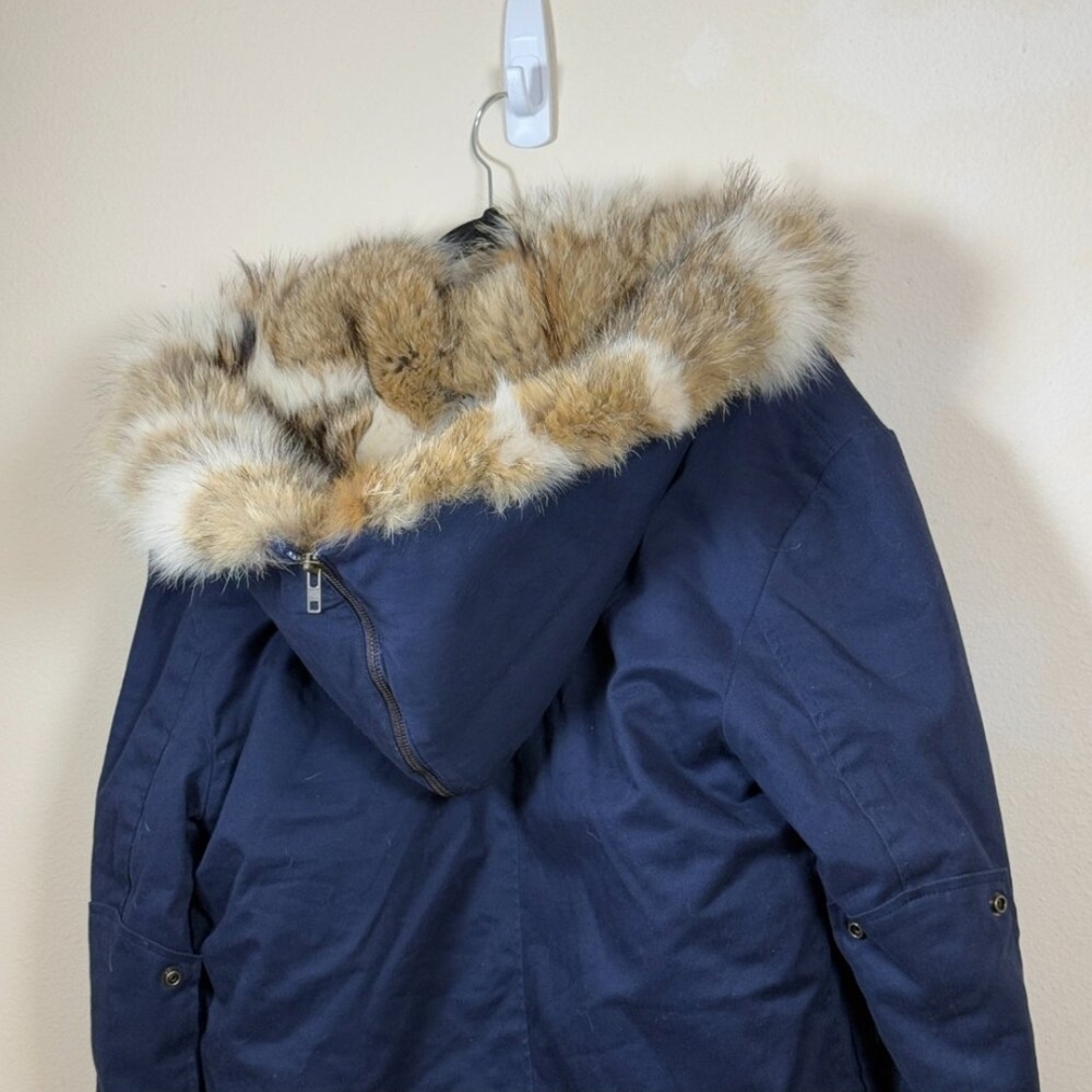 Valente Men's Navy Coyote Fur Parka (Very Limited Edition), Size L - Picture 5 of 5